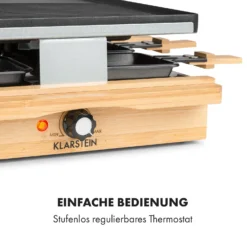 Tournedo Raclette 1200W Aluminiumguss 8 Personen Holz-Dekor -Klarstein Verkaufs 10035219 de 0006 logo