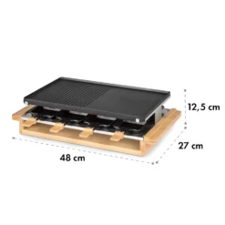 Tournedo Raclette 1200W Aluminiumguss 8 Personen Holz-Dekor -Klarstein Verkaufs 10035219 yy 0009 logo Klarstein Tournedo Raclette Holz Dekor