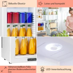 Brooklyn 24 Mini-Kühlschrank Glastür LED Ablage -Klarstein Verkaufs 10035223 DE 0005 usp