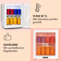 Brooklyn 24 Mini-Kühlschrank Glastür LED Ablage -Klarstein Verkaufs 10035223 de 0004 usp