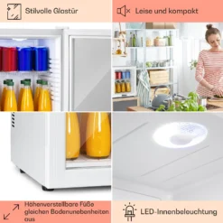 Brooklyn 32 Mini-Kühlschrank Glastür LED Ablage -Klarstein Verkaufs 10035225 DE 0005 usp