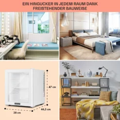 Brooklyn 32 Mini-Kühlschrank Glastür LED Ablage -Klarstein Verkaufs 10035225 DE 0006 usp