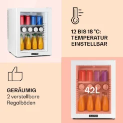 Brooklyn 42 Mini-Kühlschrank Glastür LED Ablage 3 Brooklyn 42 Mini-Kühlschrank Glastür LED Ablage -Klarstein Verkaufs 10035227 de 0004 usp