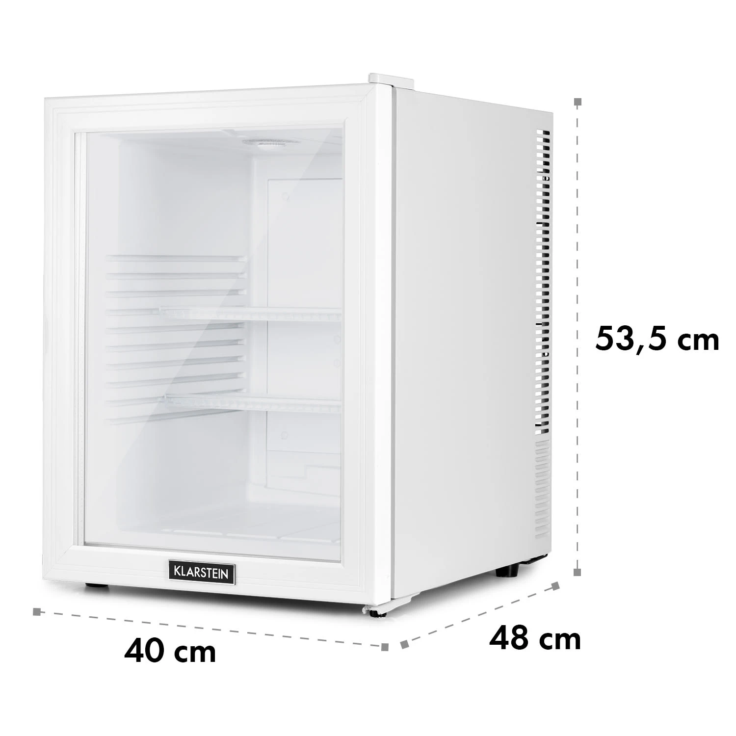 Brooklyn 42 Mini-Kühlschrank Glastür LED Ablage Brooklyn 42 Mini-Kühlschrank Glastür LED Ablage -Klarstein Verkaufs 10035227 yy 0009 dimensions