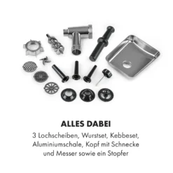 Kraftprotz Elektrischer Fleischwolf 700 W Kupfermotor Hack Wurst Kebbe Edelstahl -Klarstein Verkaufs 10035233 de 0006 logo