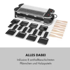 Tenderloin 50/50 Raclette-Grill 1200W 8 Personen Natursteinplatte Metallgrillplatte -Klarstein Verkaufs 10035260 de 0007 logo