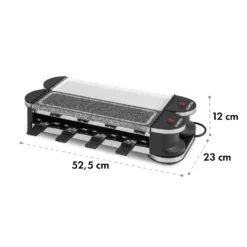 Tenderloin 50/50 Raclette-Grill 1200W 8 Personen Natursteinplatte Metallgrillplatte -Klarstein Verkaufs 10035260 yy 0008 logo Klarstein Tenderloin 50 50 Raclettegrill weiss
