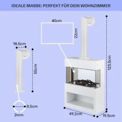 Zermatt Elektrischer Kamin 900/1800W Thermostat Flammenillusion -Klarstein Verkaufs 10035264 de 0005 usp