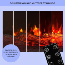 Zermatt Elektrischer Kamin 900/1800W Thermostat Flammenillusion -Klarstein Verkaufs 10035264 de 0007 usp