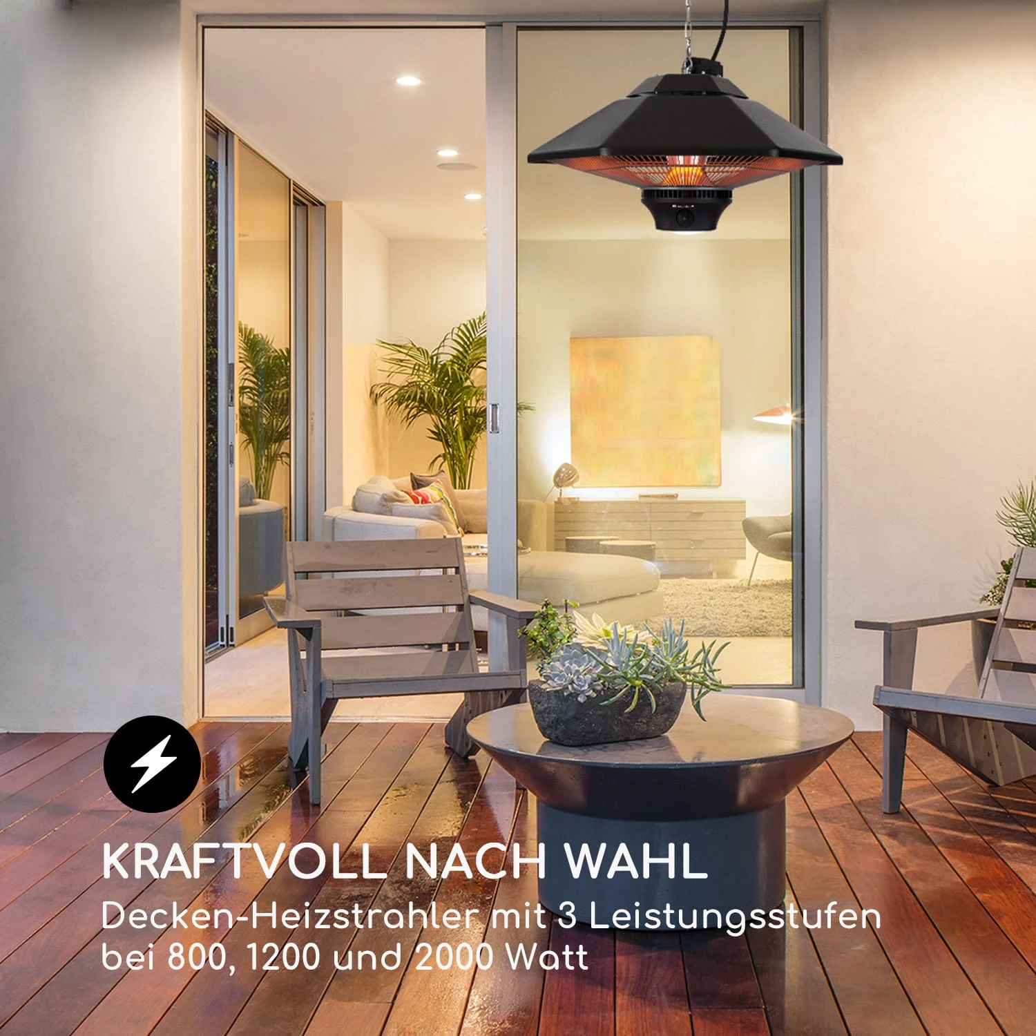 Heat Hexa Infrarot-Heizstrahler 800/1200/2000W Halogen IP34 LED Heat Hexa Infrarot-Heizstrahler 800/1200/2000W Halogen IP34 LED -Klarstein Verkaufs 10035285 de 0003 logo