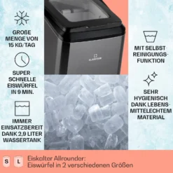 Partytime Eiswürfelmaschine Klareis 15kg/24h Edelstahl -Klarstein Verkaufs 10035295 de 0002 usp