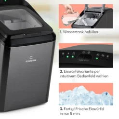 Partytime Eiswürfelmaschine Klareis 15kg/24h Edelstahl -Klarstein Verkaufs 10035295 de 0004 usp