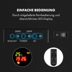 Basel Illumine Elektrokamin Flammenillusion 2000 W 2 Stufen Dimmbar -Klarstein Verkaufs 10035297 de 0004 logo