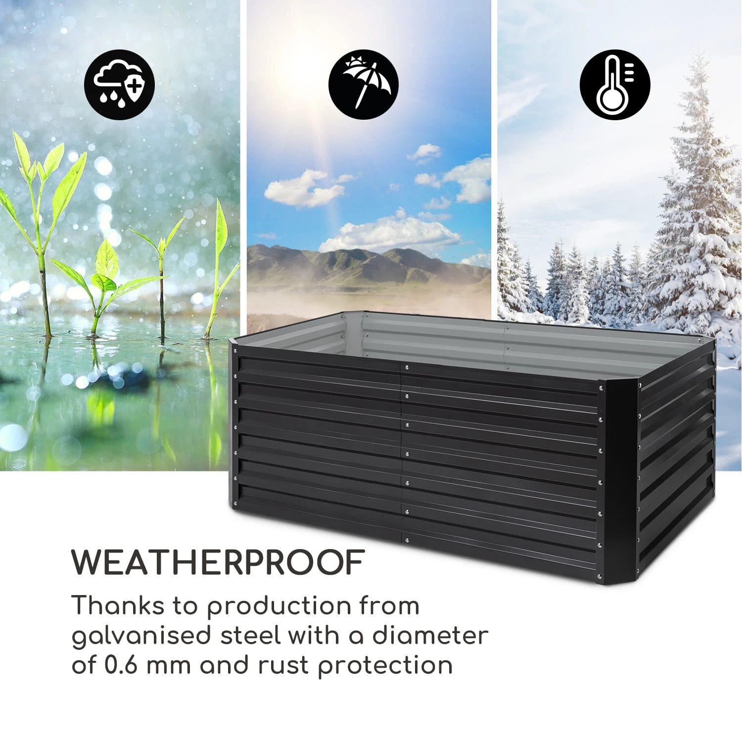 High Grow Straight Hochbeet 200x60x100cm 1200l Stahl High Grow Straight Hochbeet 200x60x100cm 1200l Stahl -Klarstein Verkaufs