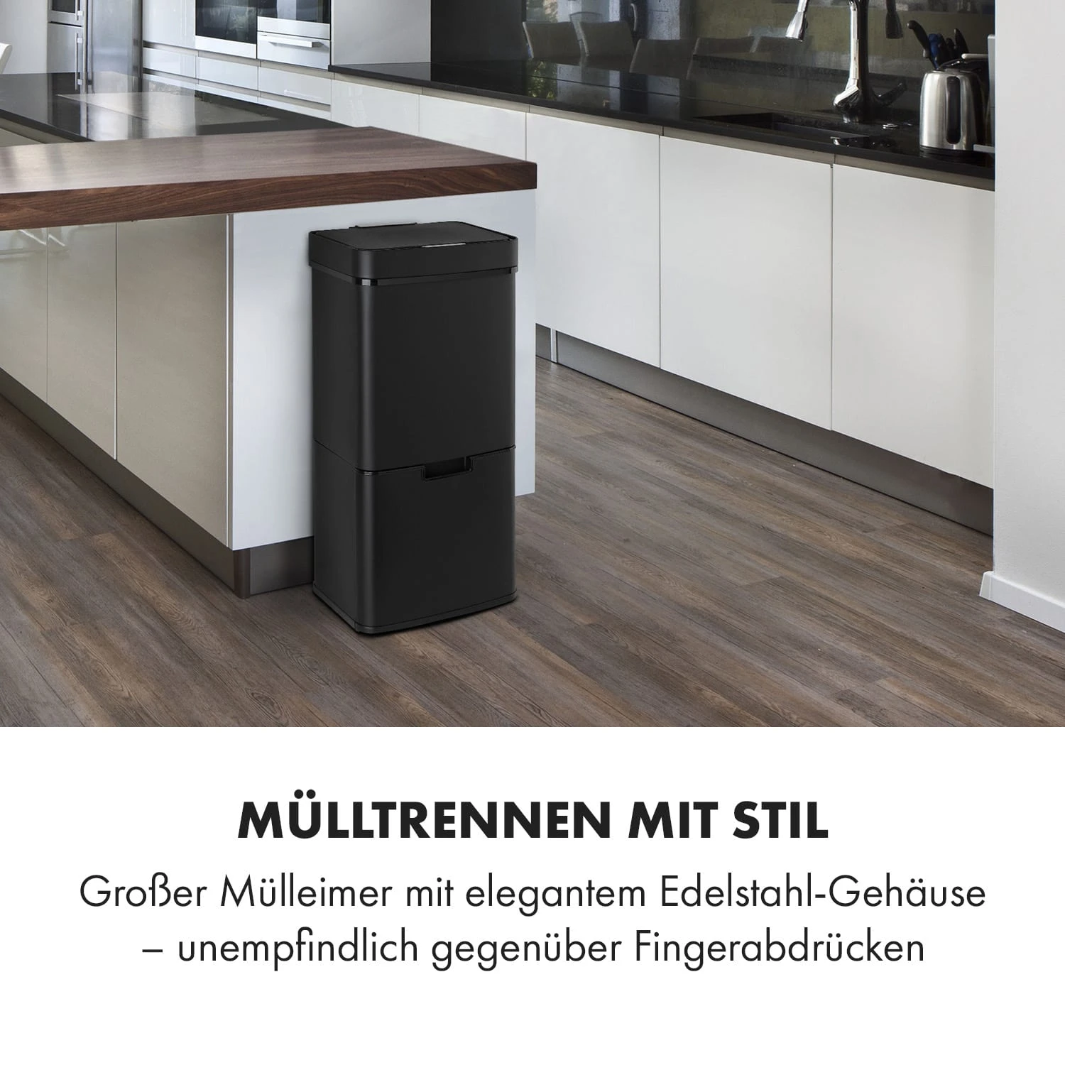 Royal Trash Matte Black Sensor-Mülleimer 72 Liter Edelstahl Royal Trash Matte Black Sensor-Mülleimer 72 Liter Edelstahl -Klarstein Verkaufs 10035365 de 0002 logo