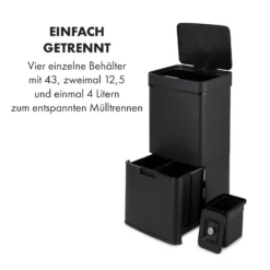 Royal Trash Matte Black Sensor-Mülleimer 72 Liter Edelstahl 2 Royal Trash Matte Black Sensor-Mülleimer 72 Liter Edelstahl -Klarstein Verkaufs 10035365 de 0003 logo
