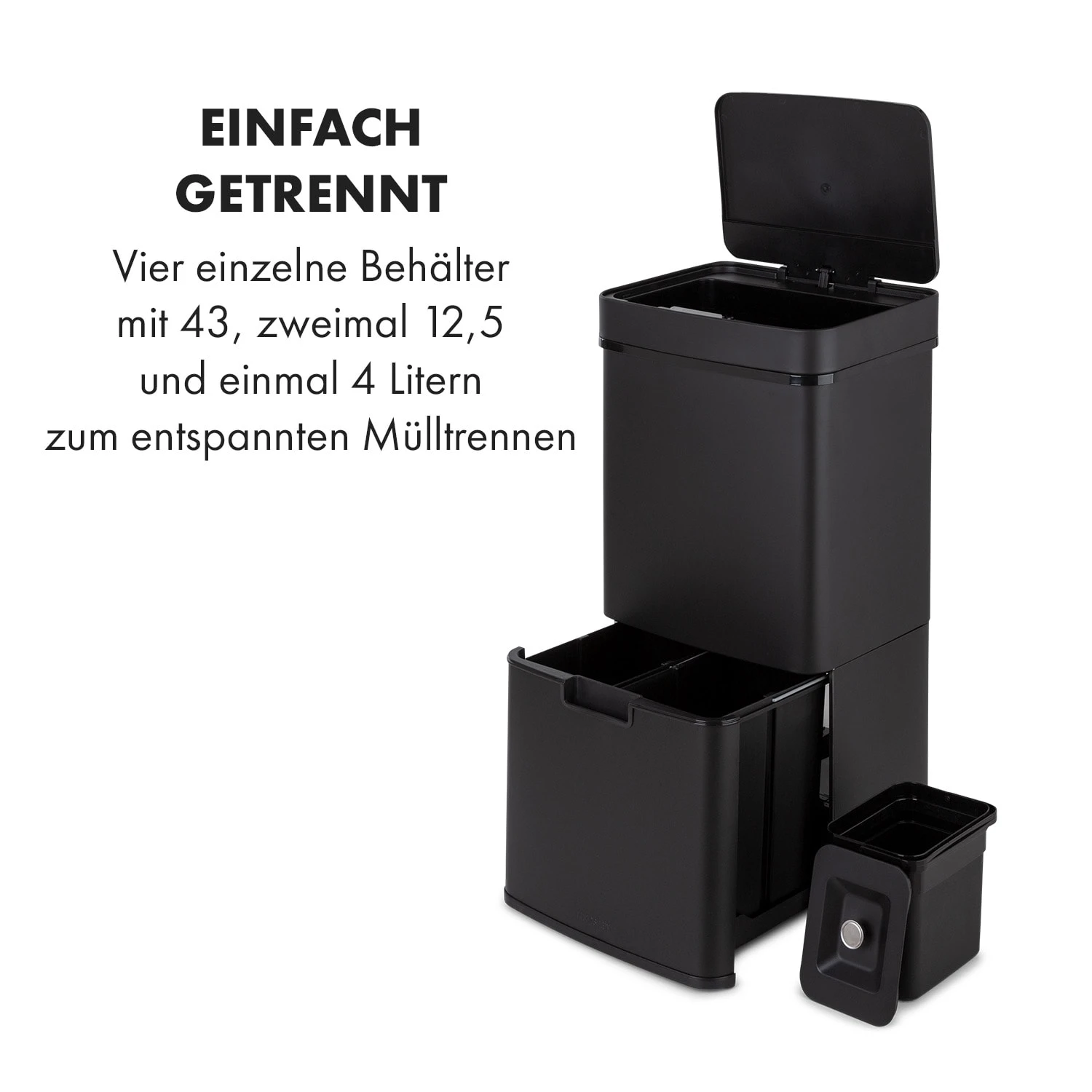 Royal Trash Matte Black Sensor-Mülleimer 72 Liter Edelstahl Royal Trash Matte Black Sensor-Mülleimer 72 Liter Edelstahl -Klarstein Verkaufs 10035365 de 0003 logo
