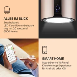 Skyfall Smart Inselabzugshaube Ø45cm Umluft 402m³/h LED -Klarstein Verkaufs 10035378 de 0003 logo