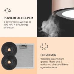 Skyfall Smart Inselabzugshaube Ø45cm Umluft 402m³/h LED -Klarstein Verkaufs 10035378 uk 0005 logo