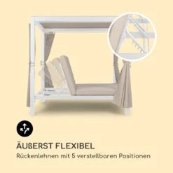 Eremitage Double XL Sunbed 2 Pers Stahl-Rahmen Sonnendach Vorhänge 6 Eremitage Double XL Sunbed 2 Pers Stahl-Rahmen Sonnendach Vorhänge -Klarstein Verkaufs 10035430 de 0007 logo