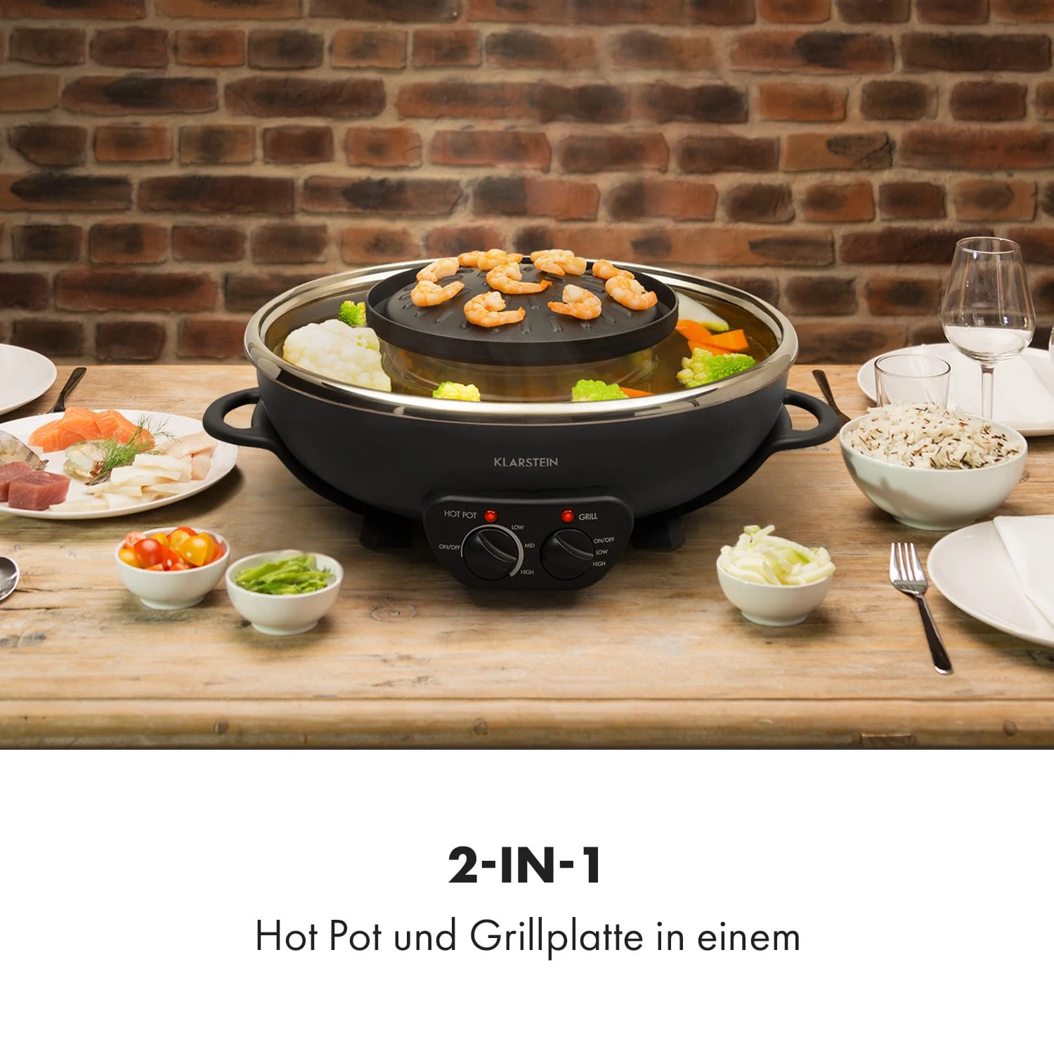 Szechuan 2-in-1 Hot Pot und Grillplatte 5l Vol. 1350 / 600 W Szechuan 2-in-1 Hot Pot Und Grillplatte 5l Vol. 1350 / 600 W -Klarstein Verkaufs 10035431 de 0002 logo