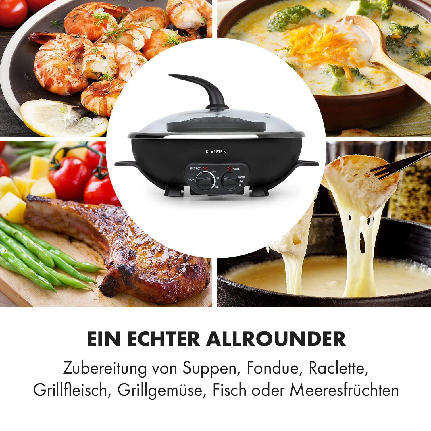 Szechuan 2-in-1 Hot Pot und Grillplatte 5l Vol. 1350 / 600 W Szechuan 2-in-1 Hot Pot Und Grillplatte 5l Vol. 1350 / 600 W -Klarstein Verkaufs 10035431 de 0005 logo