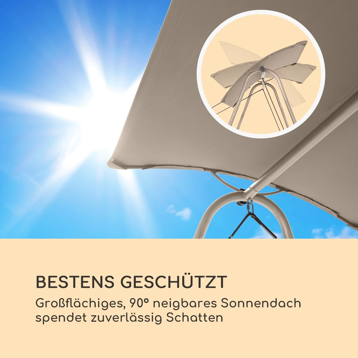 Garden Grove Gartenliege Swing Bed Stahlrahmen Sonnendach Polyester Garden Grove Gartenliege Swing Bed Stahlrahmen Sonnendach Polyester -Klarstein Verkaufs 10035432 de 0005 logo