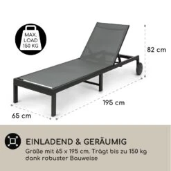 Lucca Lounger Liegestuhl Polyester Aluminium 4-Stufen 3 Lucca Lounger Liegestuhl Polyester Aluminium 4-Stufen -Klarstein Verkaufs 10035443 de 0004 usp