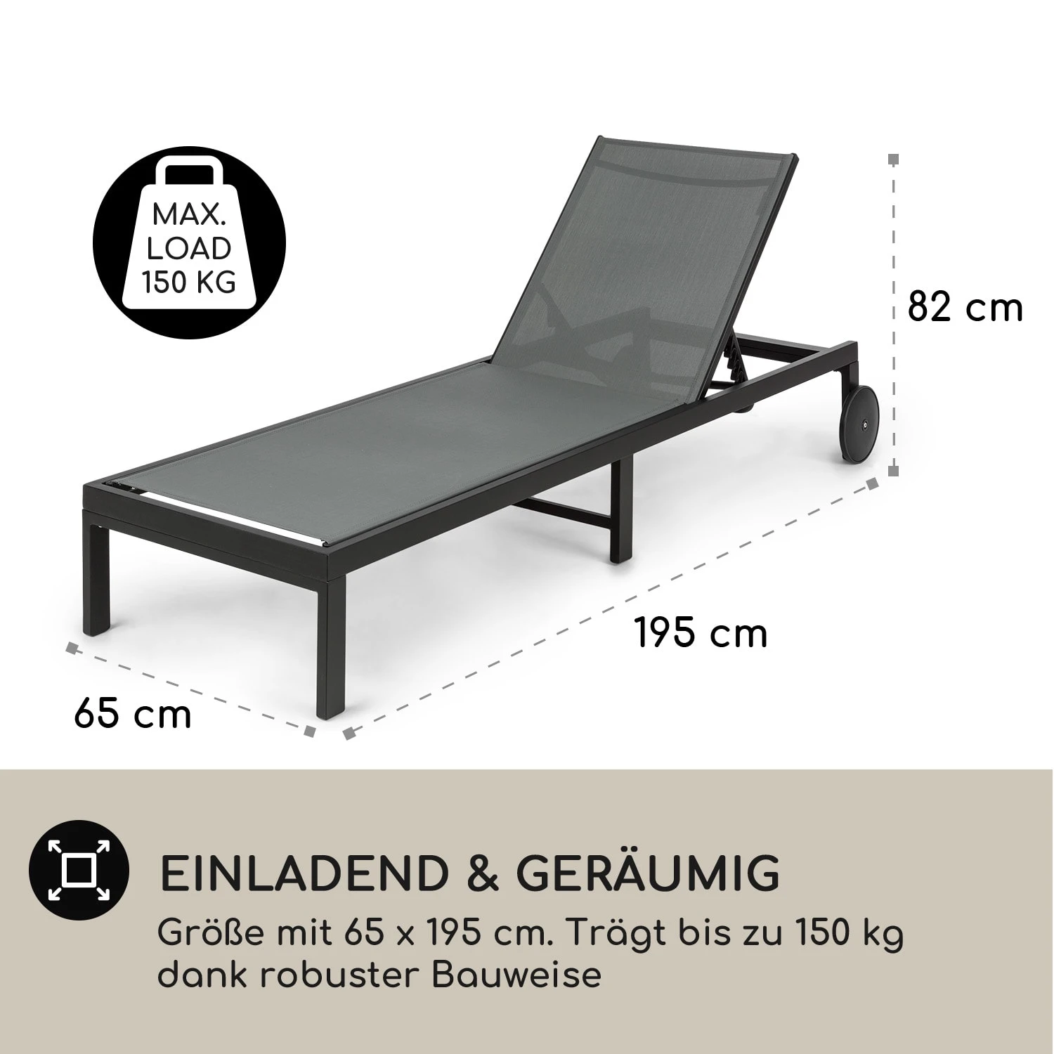 Lucca Lounger Liegestuhl Polyester Aluminium 4-Stufen Lucca Lounger Liegestuhl Polyester Aluminium 4-Stufen -Klarstein Verkaufs 10035443 de 0004 usp
