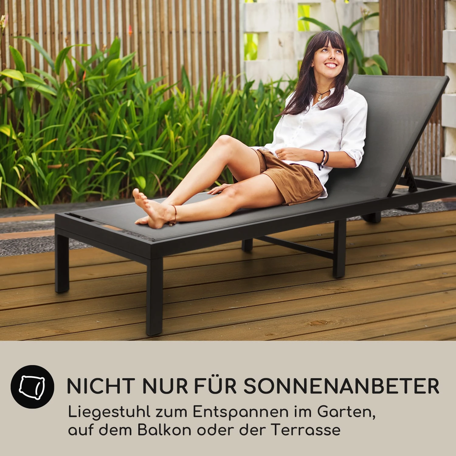 Lucca Lounger Liegestuhl Polyester Aluminium 4-Stufen Lucca Lounger Liegestuhl Polyester Aluminium 4-Stufen -Klarstein Verkaufs 10035443 de 0006 usp