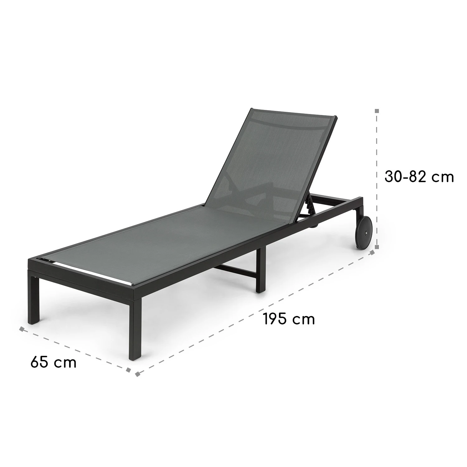 Lucca Lounger Liegestuhl Polyester Aluminium 4-Stufen Lucca Lounger Liegestuhl Polyester Aluminium 4-Stufen -Klarstein Verkaufs 10035443 yy 0007 dimensions