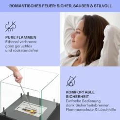 Phantasma Cubo Ethanol-Kamin Rauch- & Geruchlos Edelstahl-Brenner Sicherheitsglas 5 Phantasma Cubo Ethanol-Kamin Rauch- & Geruchlos Edelstahl-Brenner Sicherheitsglas -Klarstein Verkaufs 10035458 de 0006 usp