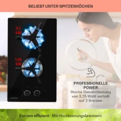 Trifecta Domino Gaskochfeld 2-flammig Triangle-Brenner Glaskeramik -Klarstein Verkaufs 10035468 de 0003 usp