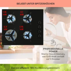 Trifecta 4 Gaskochfeld 4-flammig Triangle-Brenner Glaskeramik -Klarstein Verkaufs 10035469 de 0003 usp