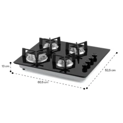 Trifecta 4 Gaskochfeld 4-flammig Triangle-Brenner Glaskeramik -Klarstein Verkaufs 10035469 yy 0011 dimensions