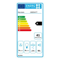 Remy Brilliant Edition Inselhaube 90cm 609 M³/h EEK A LED Glas 7 Remy Brilliant Edition Inselhaube 90cm 609 M³/h EEK A LED Glas -Klarstein Verkaufs 10035477 energy label