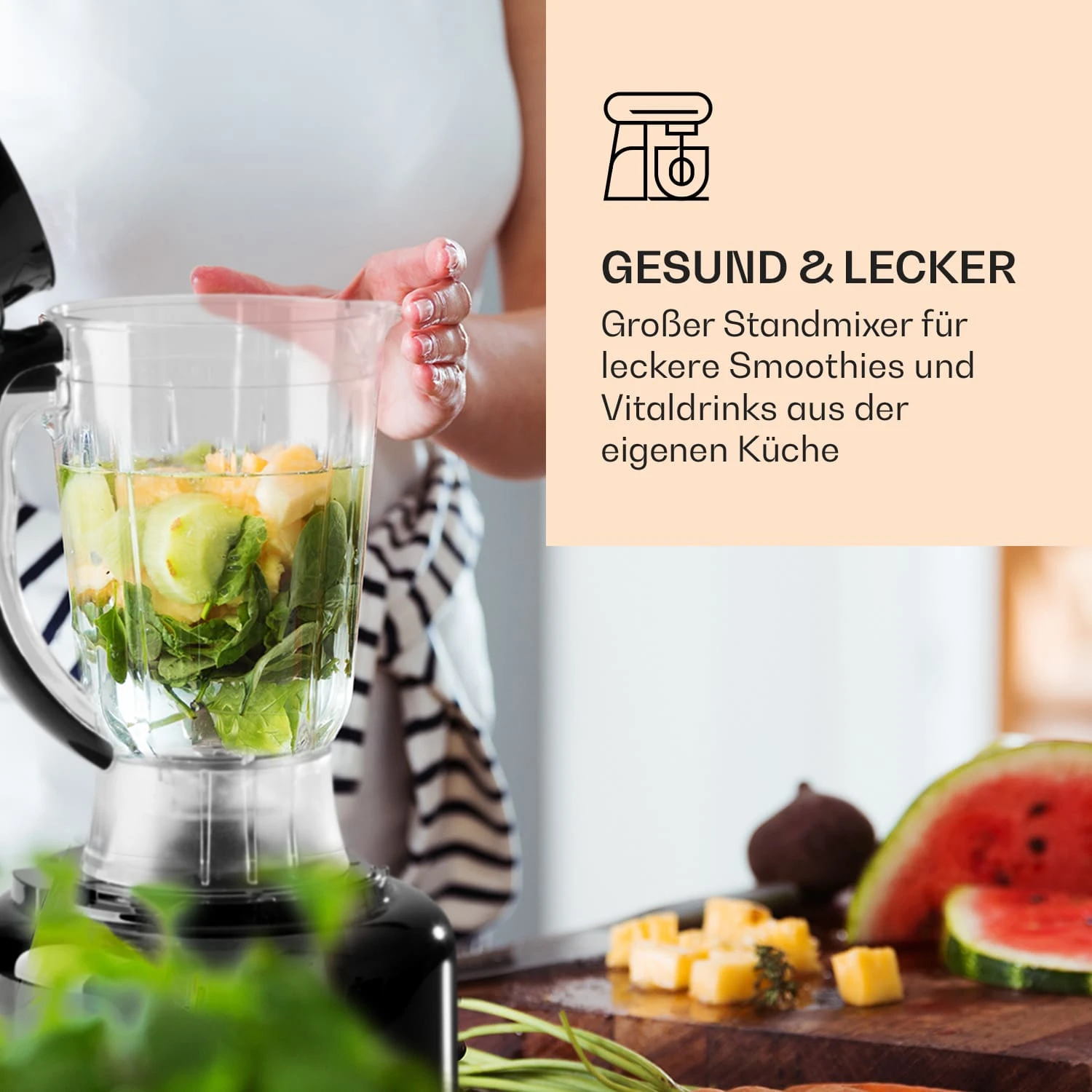 Luca Multifunktionsmixer 1000 W 3 L stufenlose Geschwindigkeit 6 Modi Luca Multifunktionsmixer 1000 W 3 L Stufenlose Geschwindigkeit 6 Modi -Klarstein Verkaufs 10035487 de 0004 logo