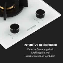 Goldflame Domino Gaskochfeld 2-flammig Messing-Brenner Glaskeramik 3 Goldflame Domino Gaskochfeld 2-flammig Messing-Brenner Glaskeramik -Klarstein Verkaufs 10035498 de 0004 logo