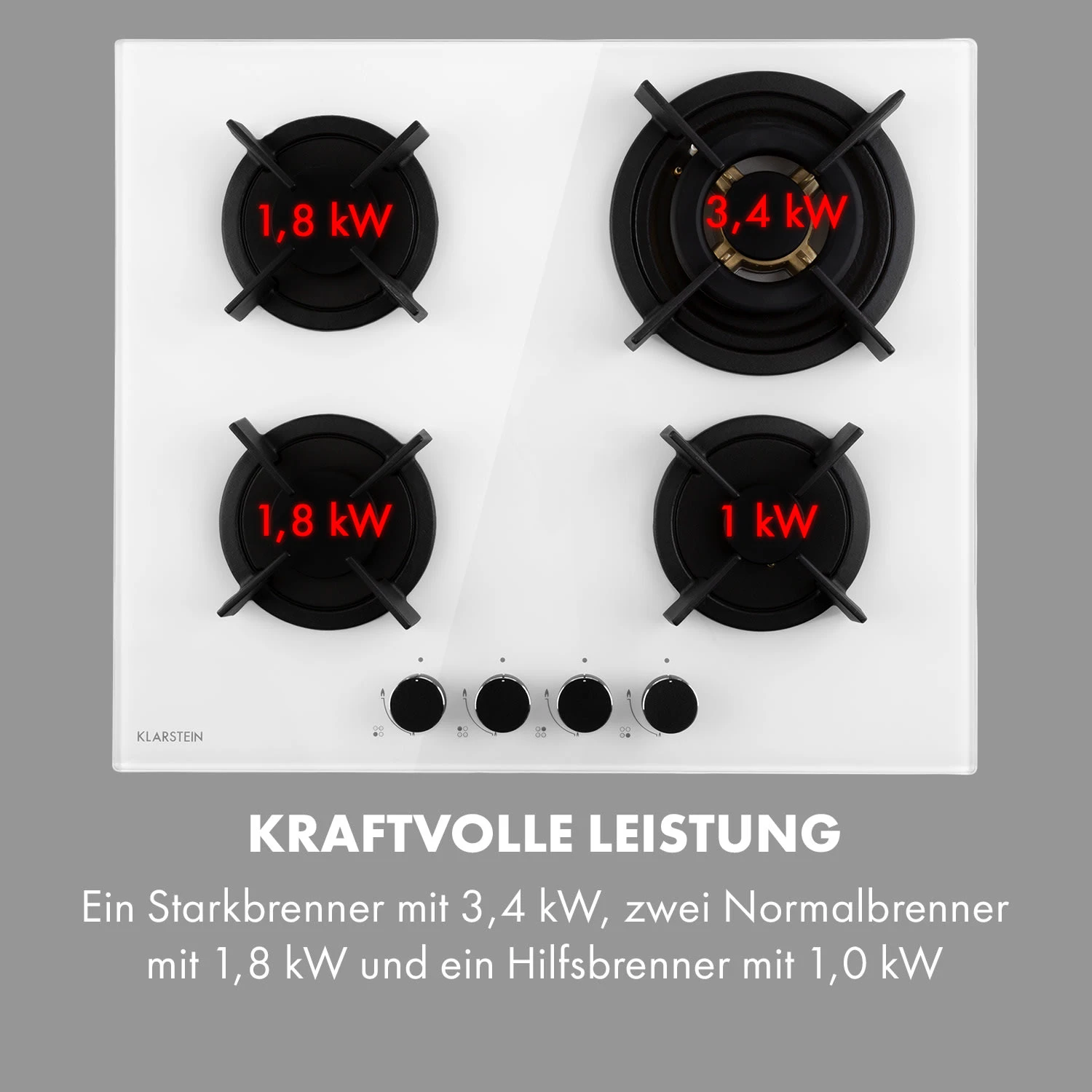 Goldflame 4 Gaskochfeld 4-flammig Messing-Brenner Glaskeramik Goldflame 4 Gaskochfeld 4-flammig Messing-Brenner Glaskeramik -Klarstein Verkaufs 10035499 de 0006 logo