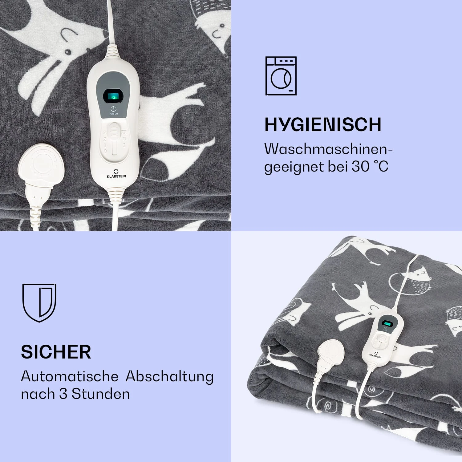 Dr. Watson XXL Heizdecke 3 Stufen waschbar 200x180cm Coral Fleece Dr. Watson XXL Heizdecke 3 Stufen Waschbar 200x180cm Coral Fleece -Klarstein Verkaufs 10035503 de 0004 logo