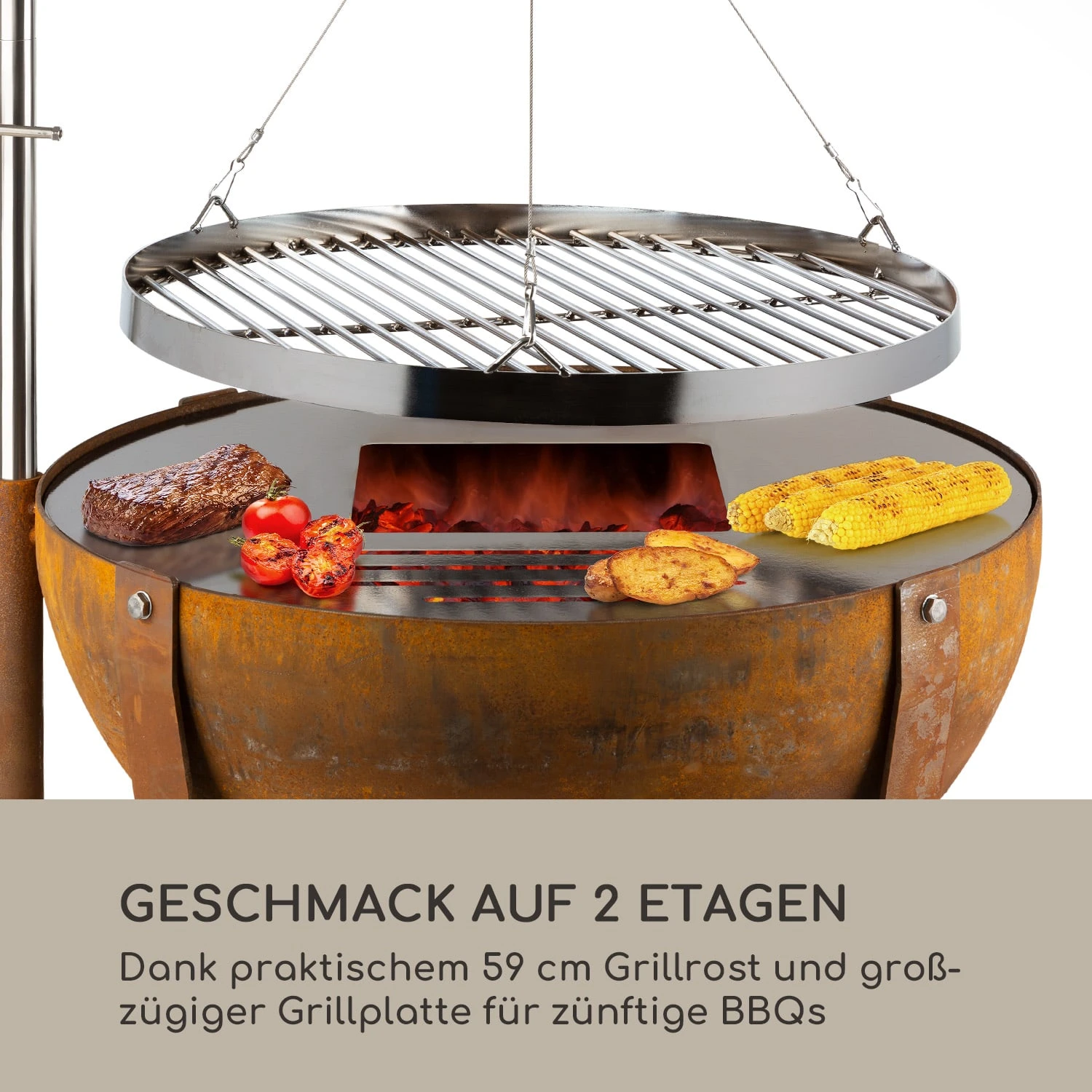 Fire Globe Feuerschale mit Grill Ø60cm Stahl Fire Globe Feuerschale Mit Grill Ø60cm Stahl -Klarstein Verkaufs 10035510 de 0003 logo