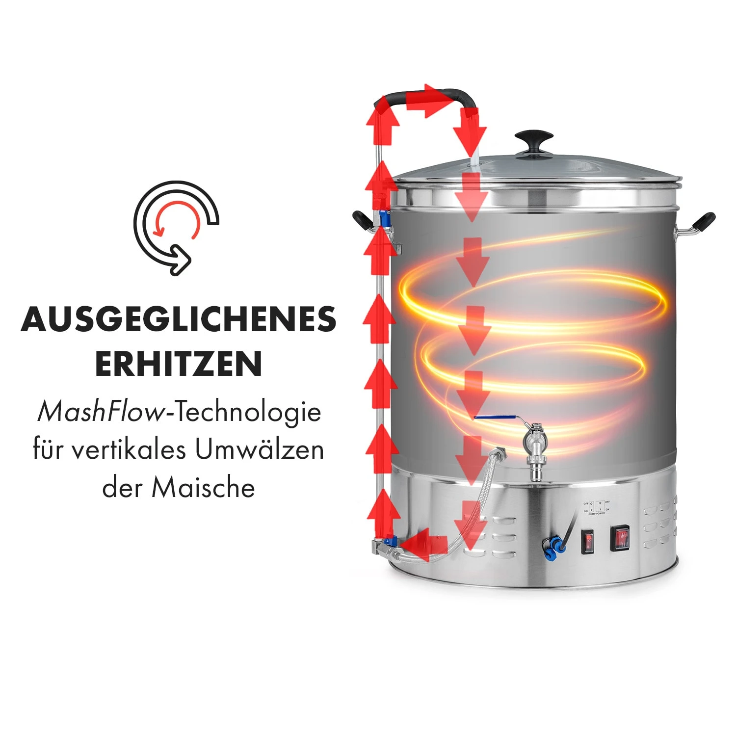 Brauheld Pro Maischekessel 3300W 70L 30-100°C Umwälzpumpe Edelstahl Brauheld Pro Maischekessel 3300W 70L 30-100°C Umwälzpumpe Edelstahl -Klarstein Verkaufs 10035516 de 0005 logo