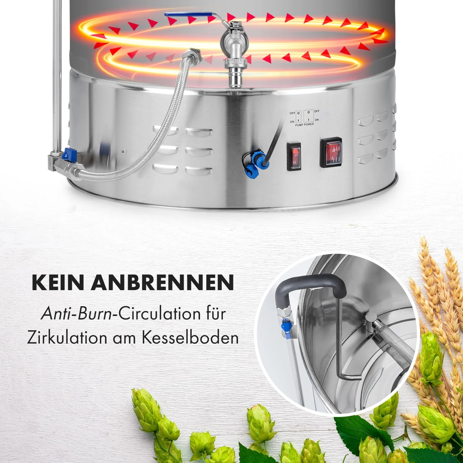Brauheld Pro Maischekessel 3300W 70L 30-100°C Umwälzpumpe Edelstahl Brauheld Pro Maischekessel 3300W 70L 30-100°C Umwälzpumpe Edelstahl -Klarstein Verkaufs 10035516 de 0006 logo