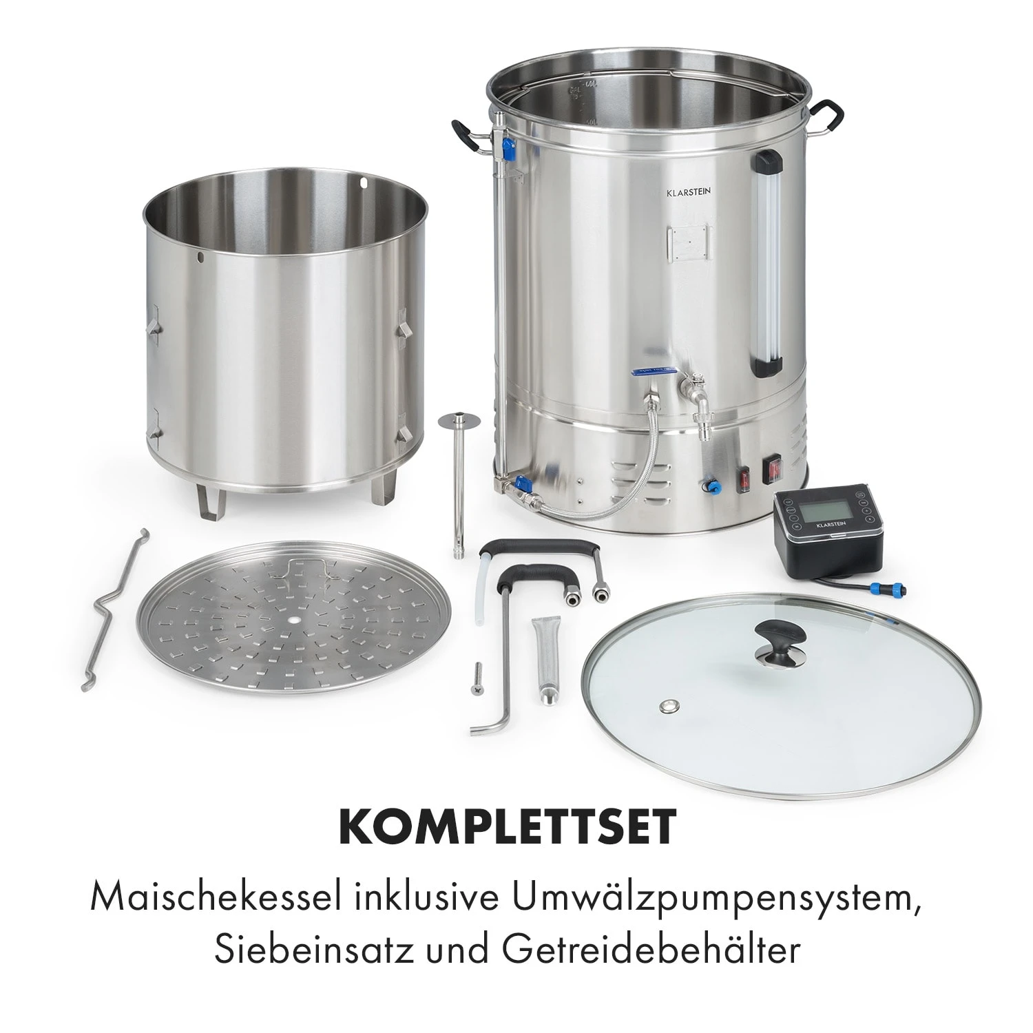 Brauheld Pro Maischekessel 3300W 70L 30-100°C Umwälzpumpe Edelstahl Brauheld Pro Maischekessel 3300W 70L 30-100°C Umwälzpumpe Edelstahl -Klarstein Verkaufs 10035516 de 0008 logo