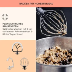 Bella Elegance Küchenmaschine 2000W 2,7PS 5,2 Ltr Edelstahl BPA-frei -Klarstein Verkaufs 10035520 de 0006 usp