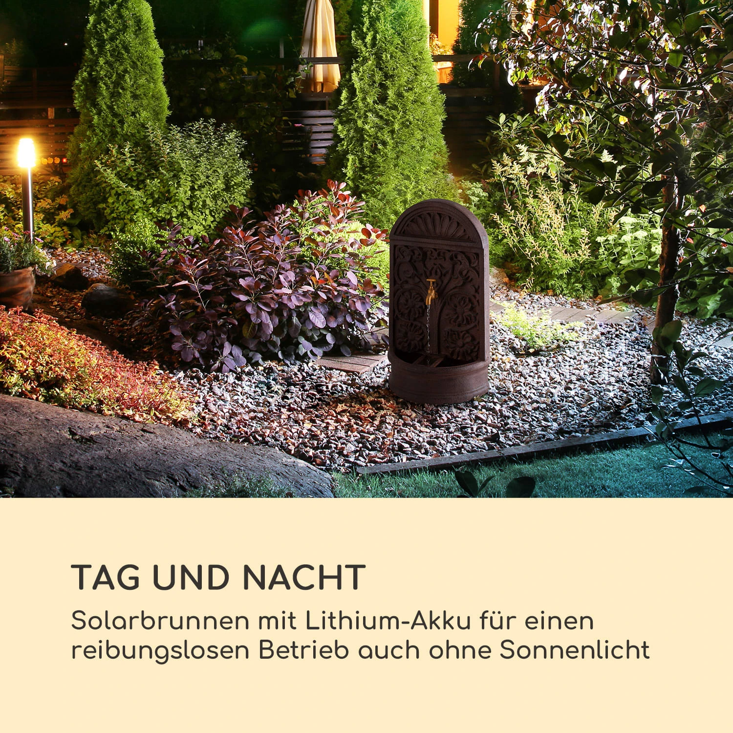 Blumquell Solarbrunnen LED 5 m Kabel Kunststein Solarpanel Blumquell Solarbrunnen LED 5 M Kabel Kunststein Solarpanel -Klarstein Verkaufs 10035542 de 0002 logo