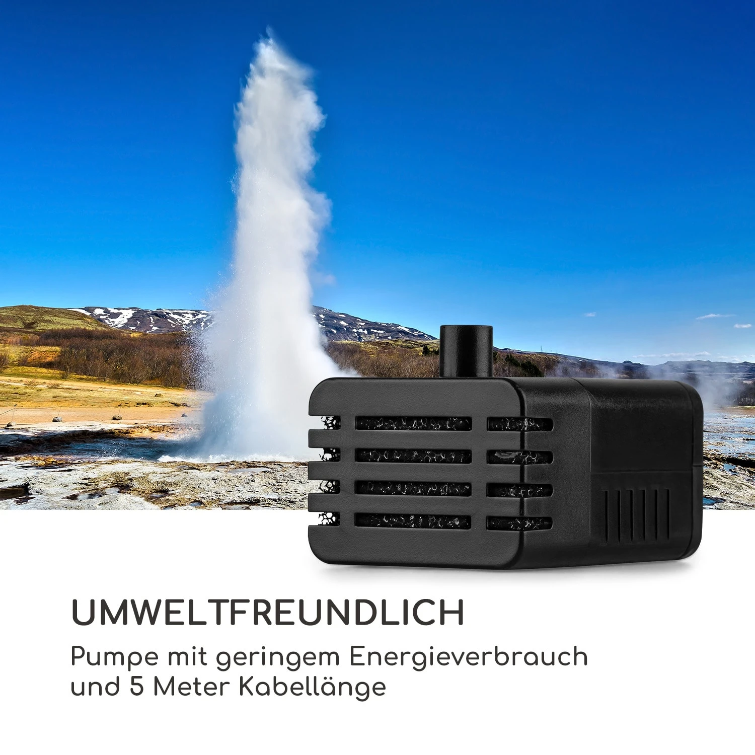 Blumquell Solarbrunnen LED 5 m Kabel Kunststein Solarpanel Blumquell Solarbrunnen LED 5 M Kabel Kunststein Solarpanel -Klarstein Verkaufs 10035542 de 0006 logo