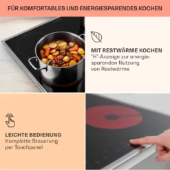 Virtuosa 4 Prime Einbaukochfeld 4 Zonen 6500W Glaskeramik Edelstahlrahmen -Klarstein Verkaufs 10035551 de 0004 usp