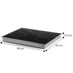 Virtuosa 4 Prime Einbaukochfeld 4 Zonen 6500W Glaskeramik Edelstahlrahmen -Klarstein Verkaufs 10035551 yy 0011 dimensions