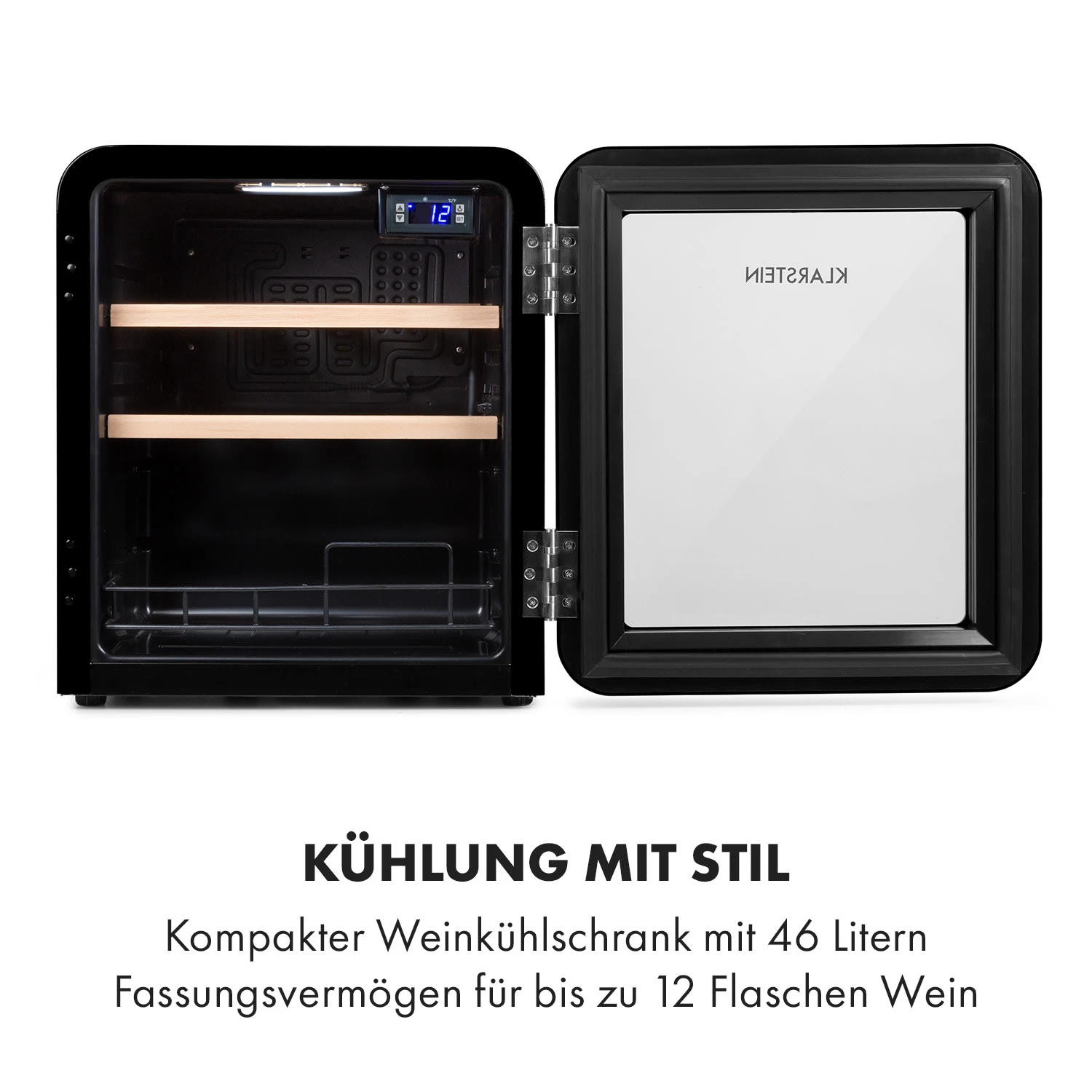 Vinetage 12 Getränkekühler Kühlschrank 48 Liter 4-22°C Retro-Design Vinetage 12 Getränkekühler Kühlschrank 48 Liter 4-22°C Retro-Design -Klarstein Verkaufs 10035568 de 0003 logo